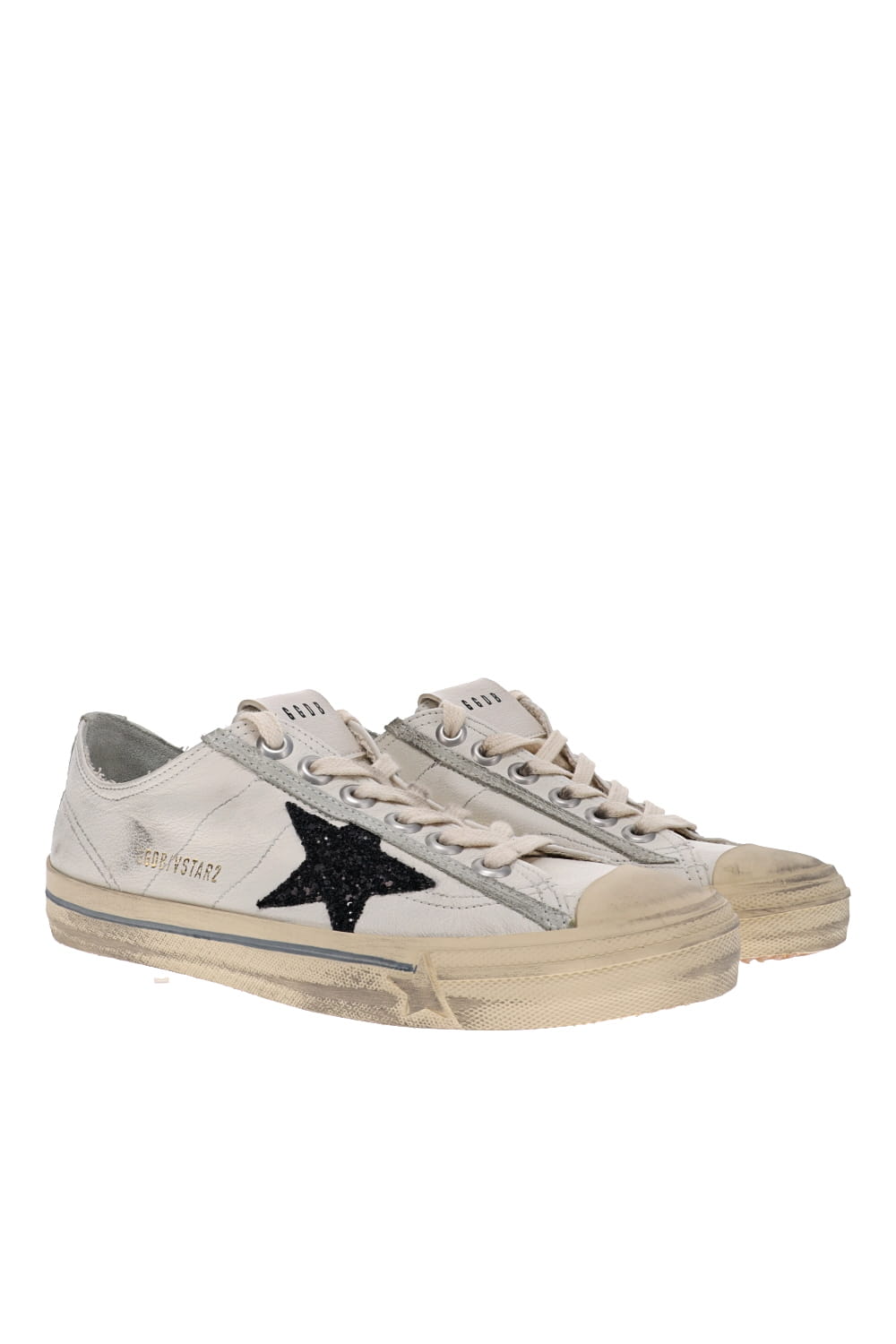 Golden Goose V-Star 2 Glitter Leather Sneakers