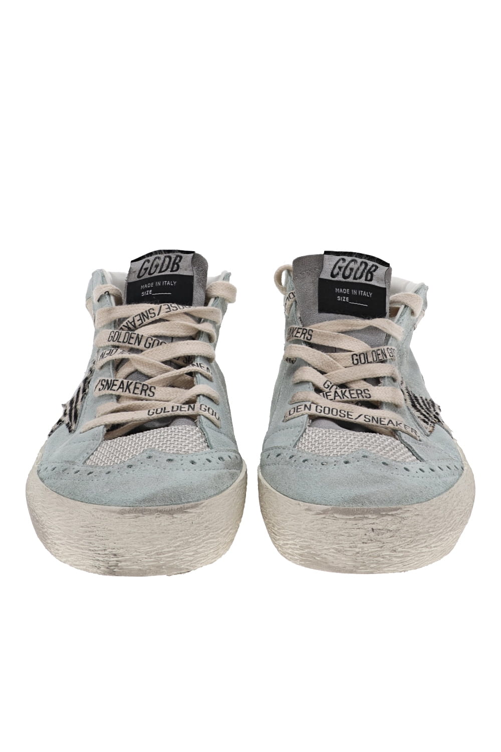 Golden Goose Mid Star Aquamarine Suede Leather Sneakers