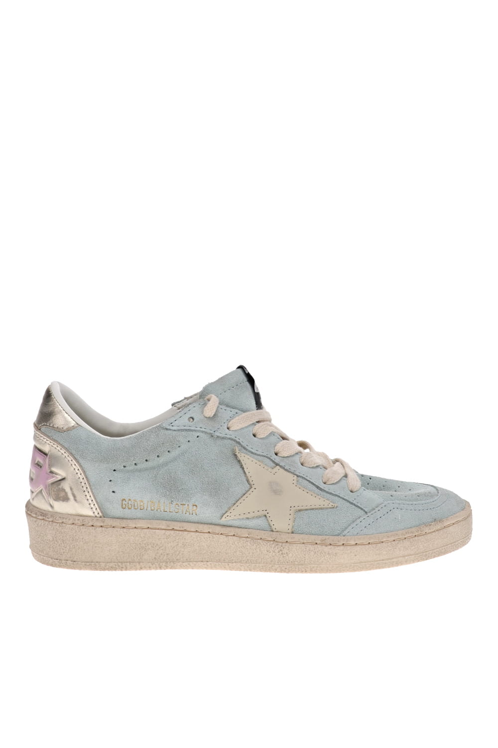 Golden Goose Ball Star Aquamarine Suede Low Top Sneakers