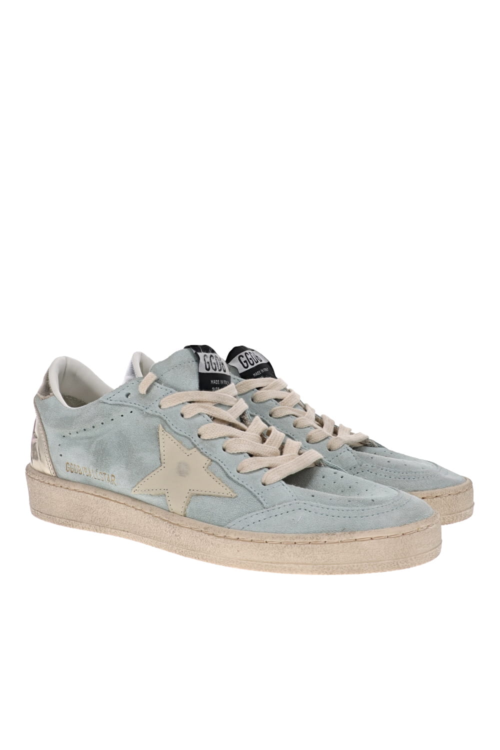 Golden Goose Ball Star Aquamarine Suede Low Top Sneakers