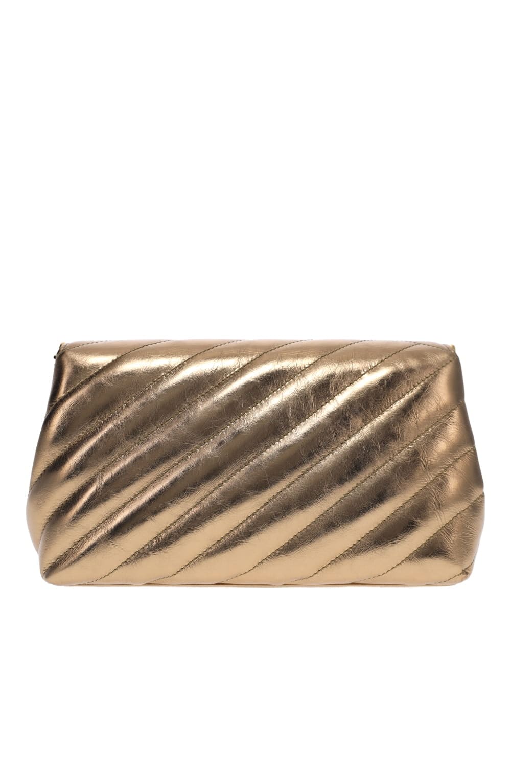 Dolce & Gabbana Gold Logo Quilted Leather Shoulder Bag