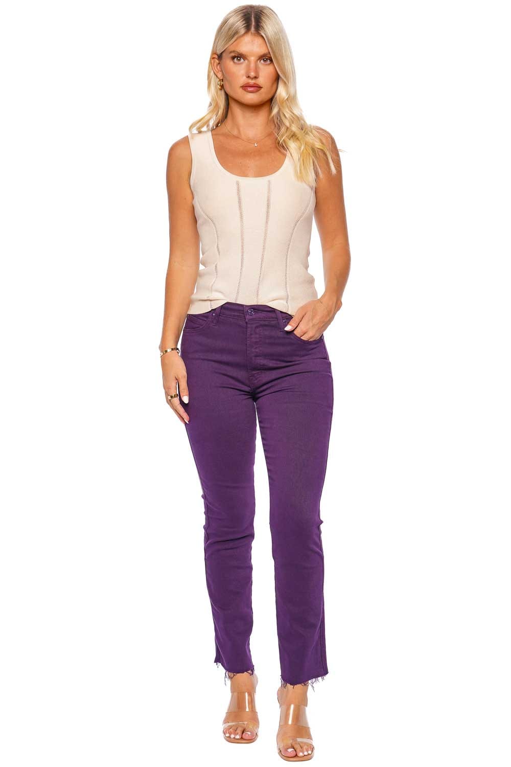 MOTHER Denim HIGH WAISTED RASCAL ANKLE FRAY 10534-753 BLACKBERRY CORDIAL
