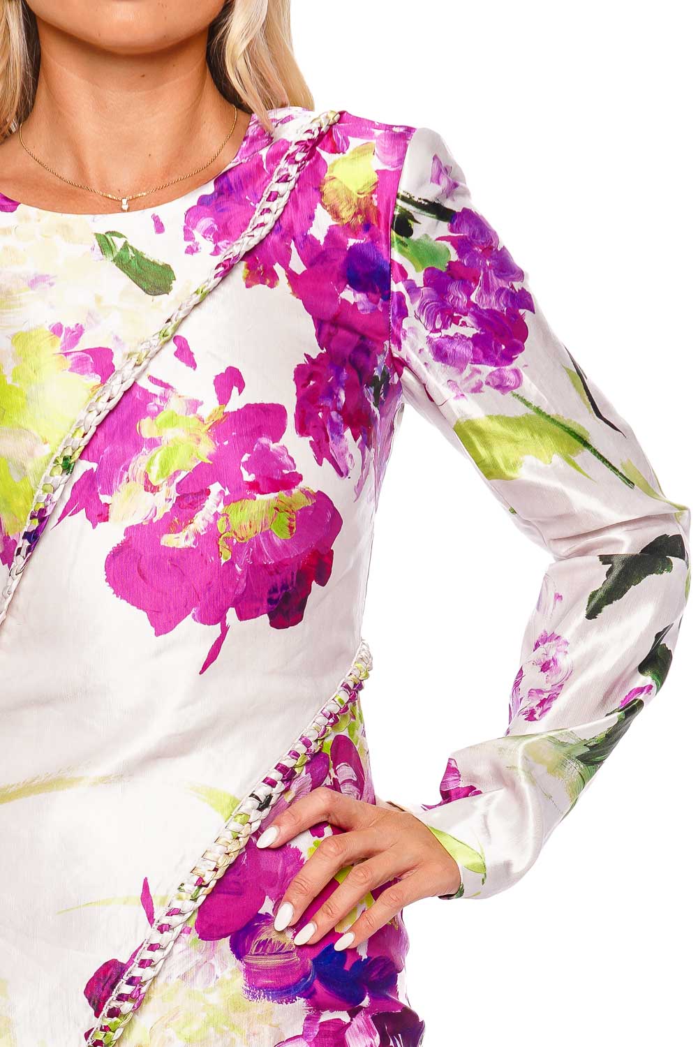 Aje. Arbour Wild Hydrangea Whipstitch Mini Dress