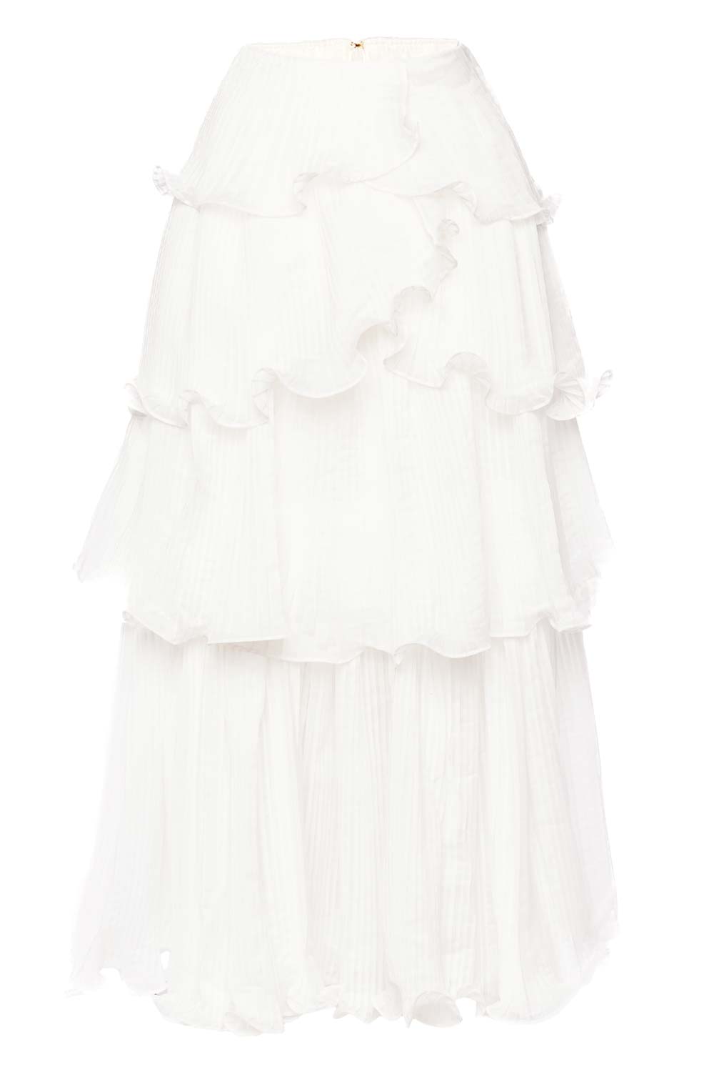 Cosmos Ivory Tiered Ruffle Maxi SKirt