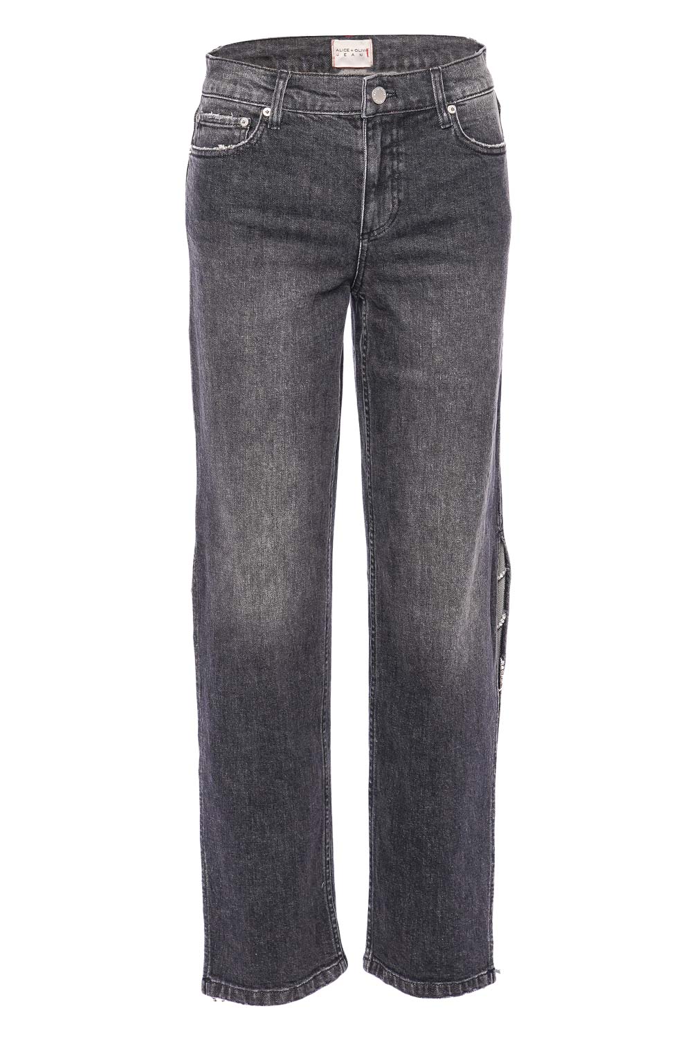 ALICE + OLIVIA Gayle Low Rise Embellished Side Baggy Jean