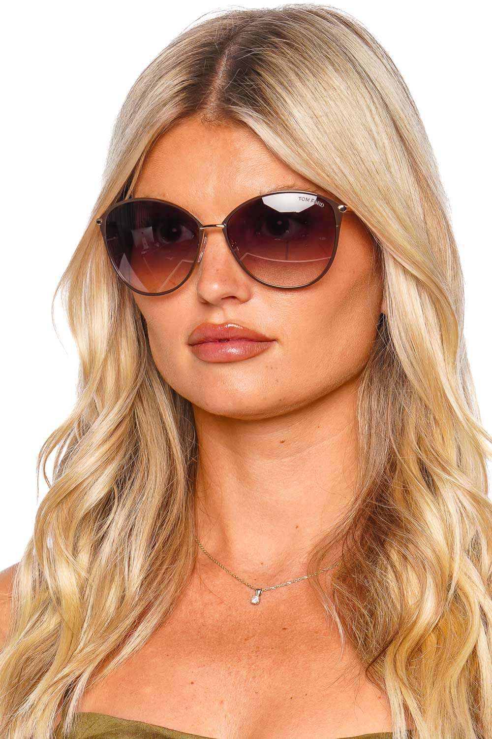 Tom Ford Eyewear FT0320 Shiny Dark Brown Sunglasses FT0320 Dark Brown Gradient