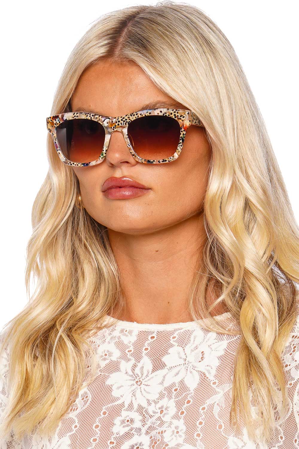 KREWE Williams Poppy Crystal Acetate Sunglasses