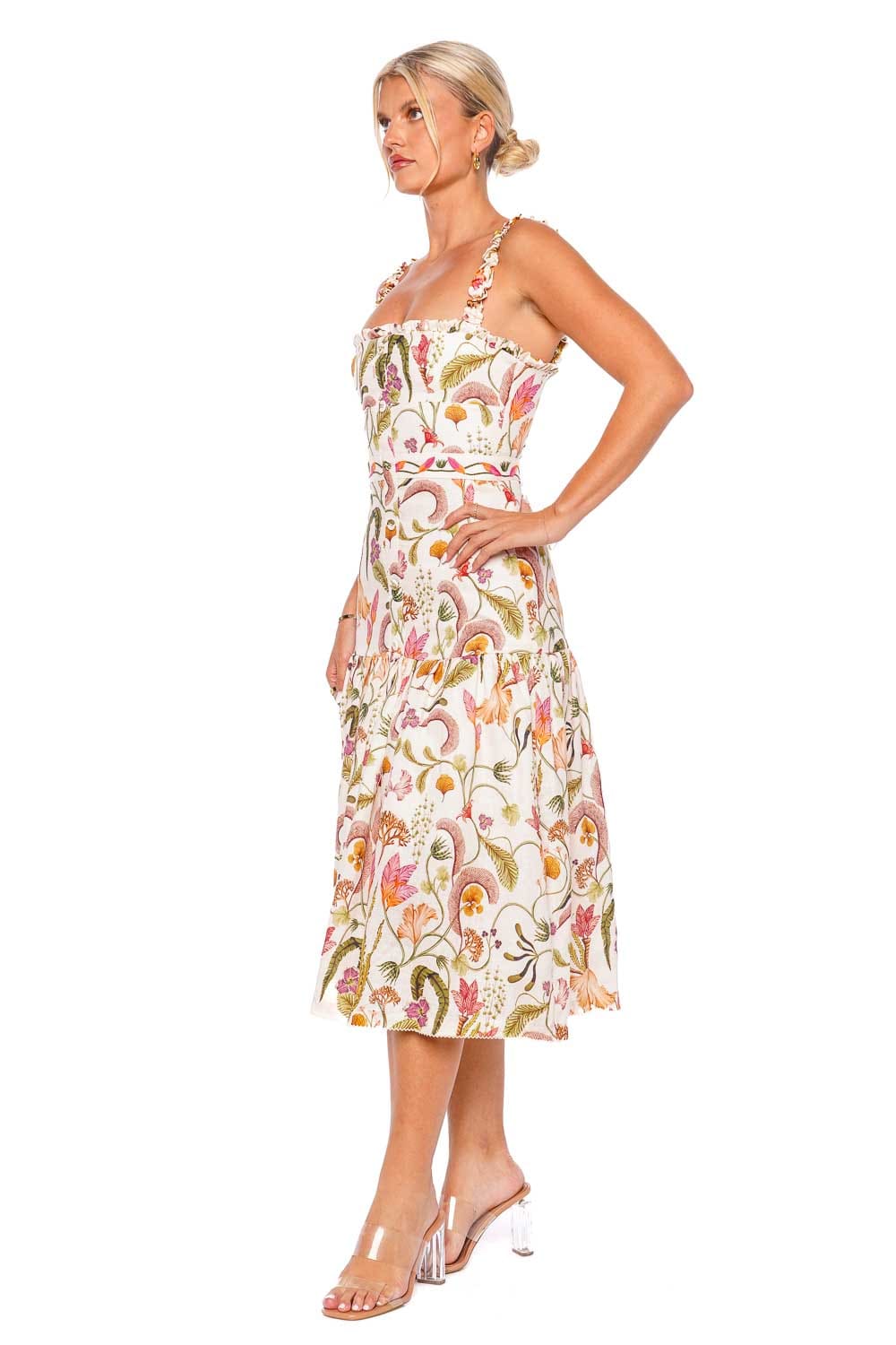 AGUA by Agua Bendita Nispero Habitat Tiered Midi Dress