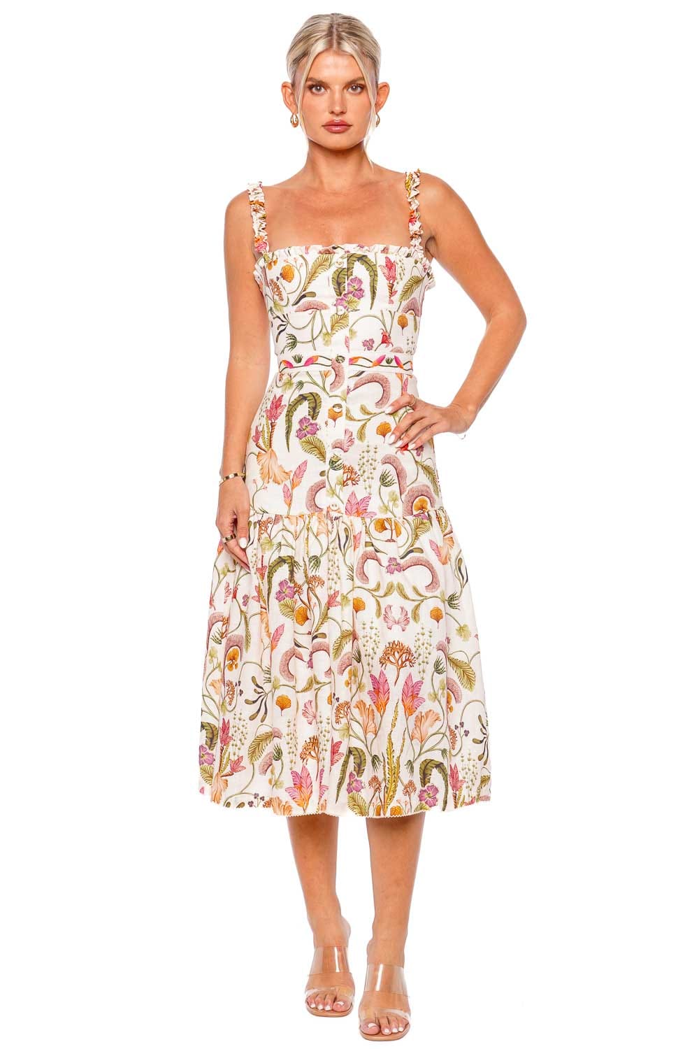 AGUA by Agua Bendita Nispero Habitat Tiered Midi Dress