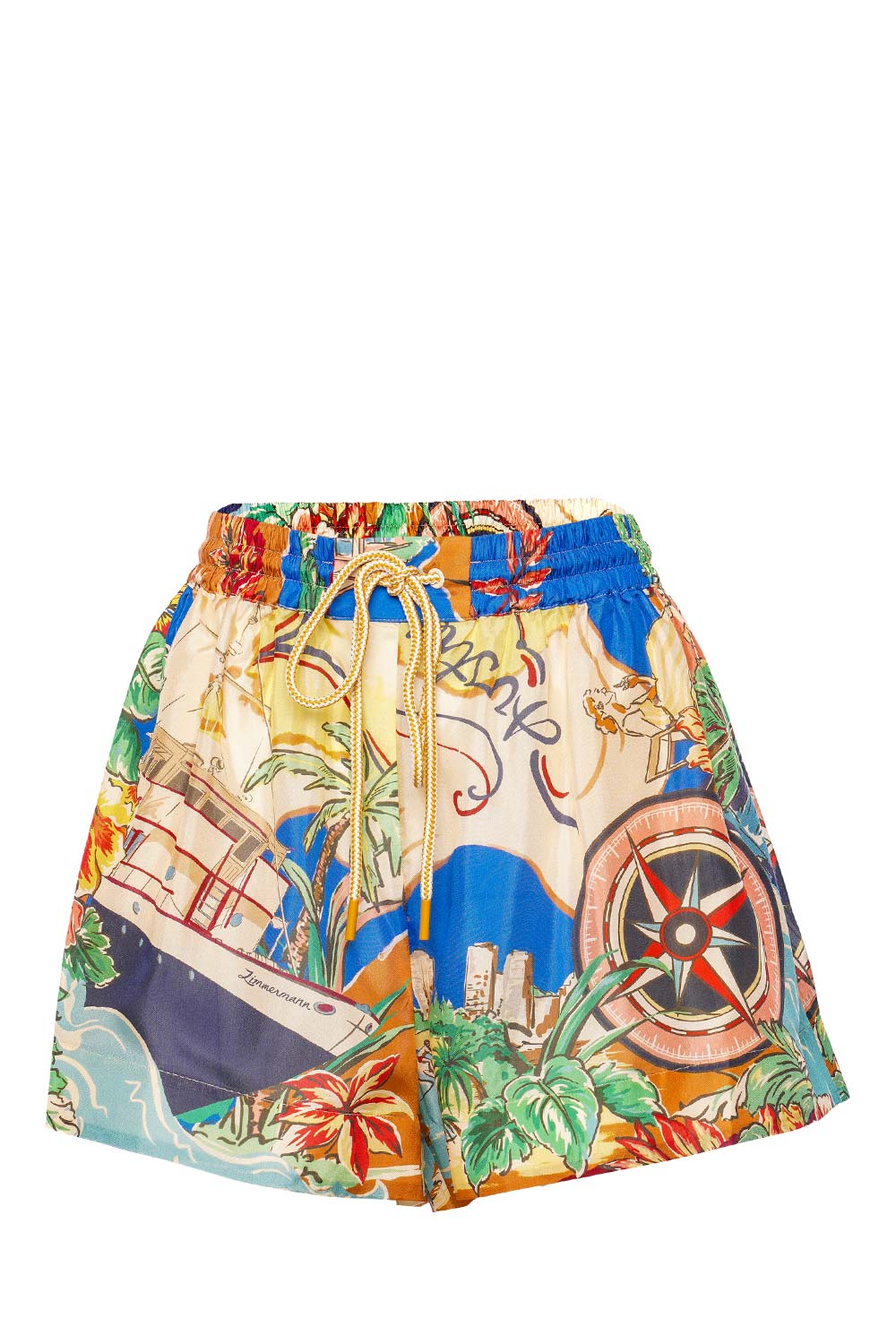 Alight Nautical Map Draw Waist Shorts