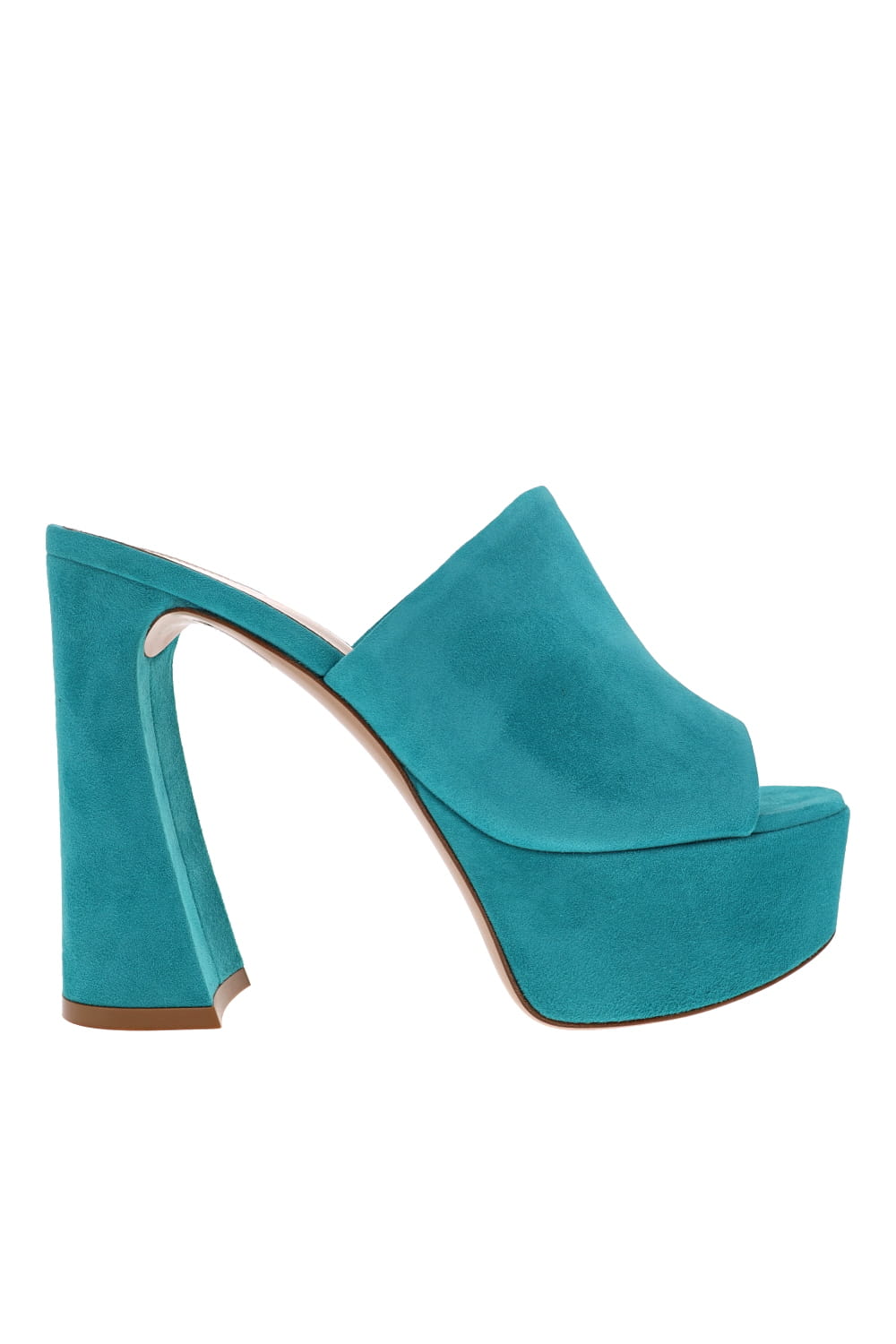 Gianvito Rossi Holly Hydra Suede Platform Mules