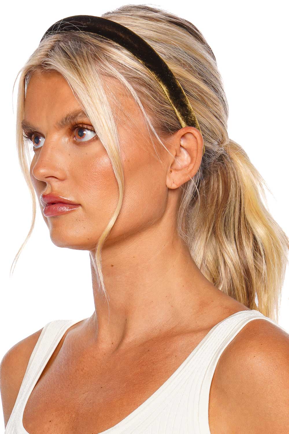 Jennifer Behr Tiana Moss Velvet Padded Headband
