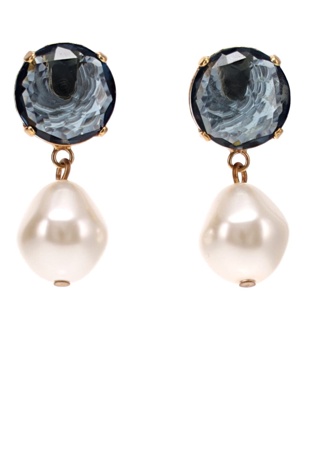 Jennifer Behr Tabitha Sapphire Crystal & Pearl Drop Earrings