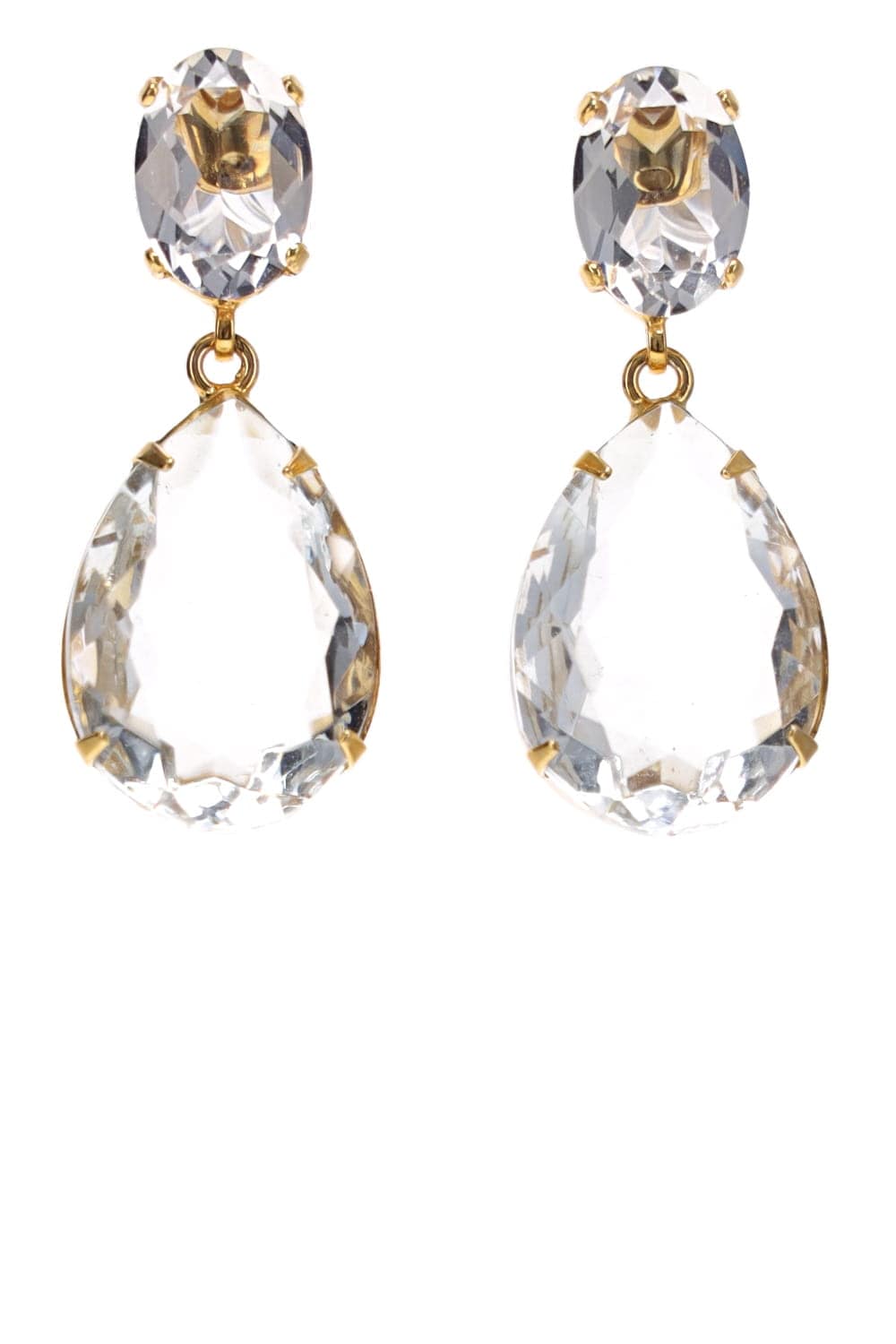Jennifer Behr Kyra Crystal Antique Gold Drop Earrings