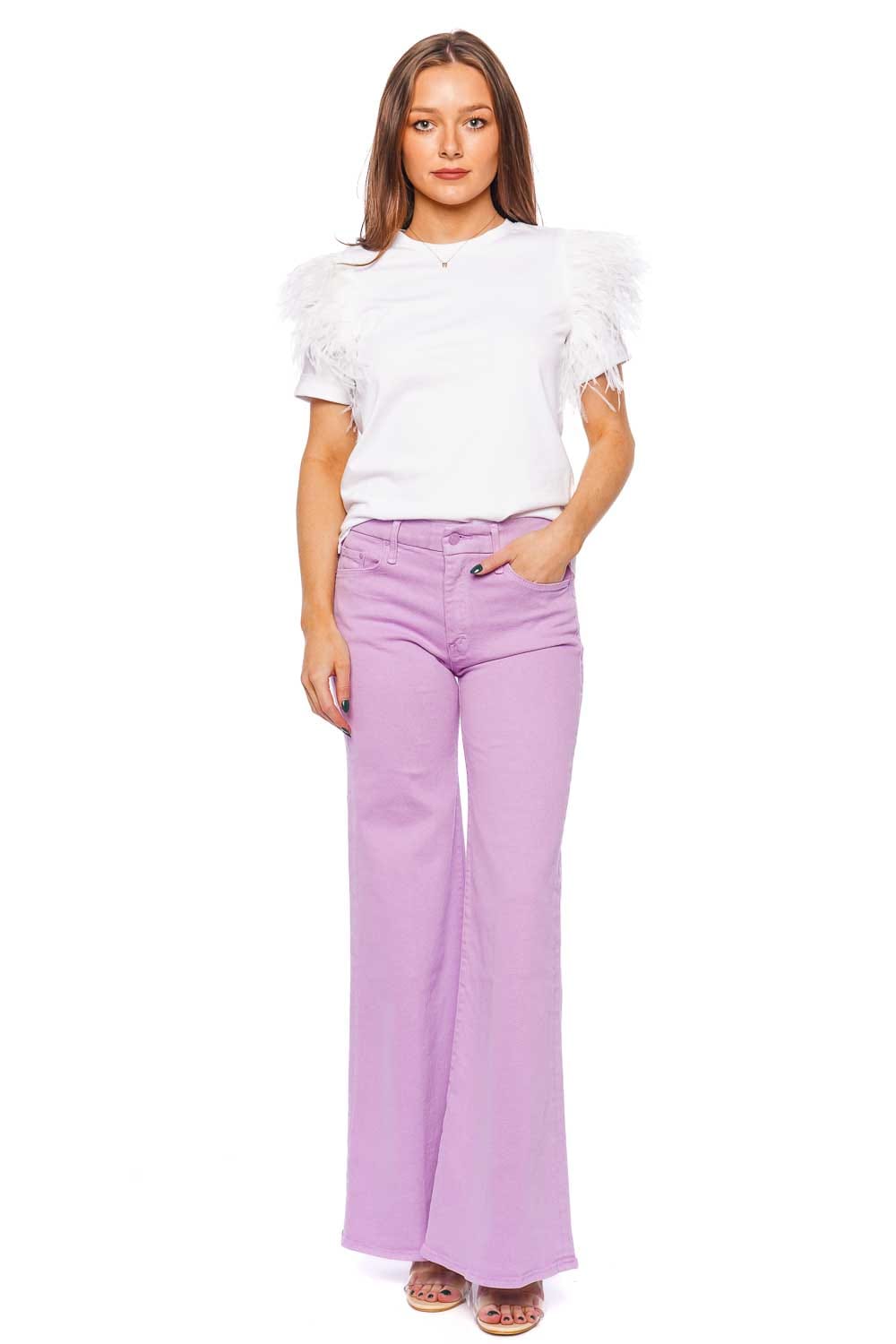 MOTHER Denim The Roller Sneak Regal Orchid Jeans
