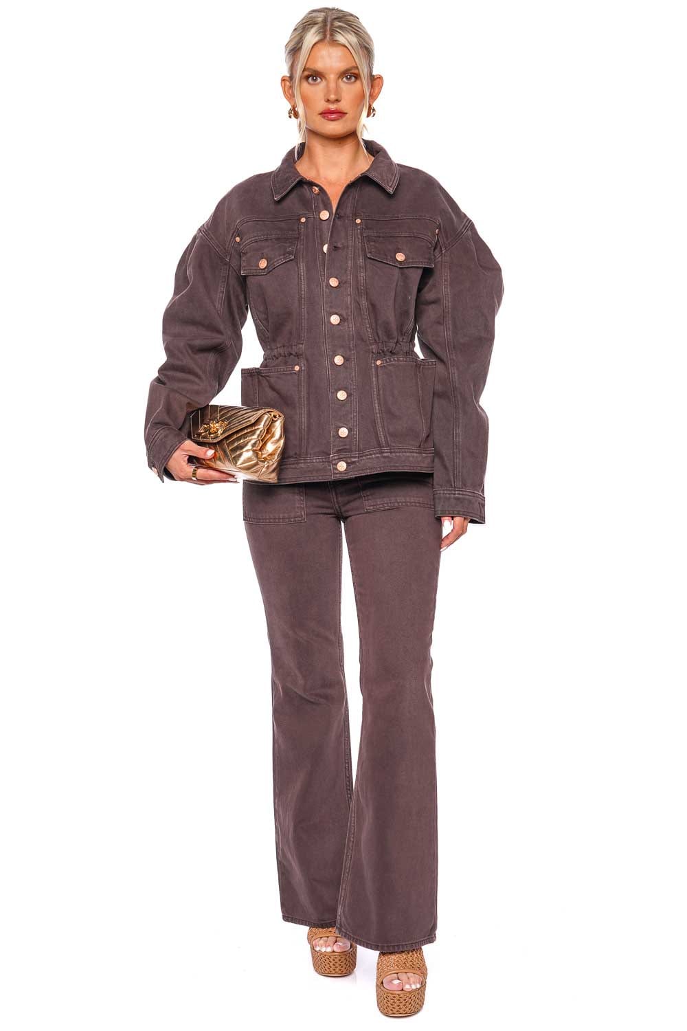 Ulla Johnson The Lou Mahogany Flared Jeans