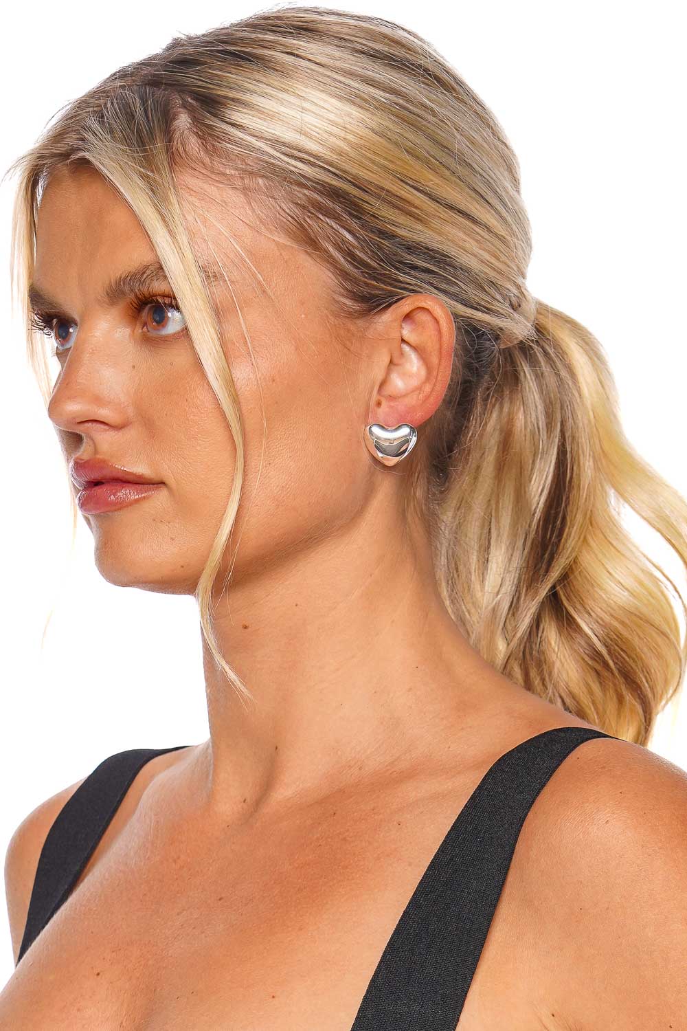 Annika Inez Small Voloptuous Heart Earrings E940-SML STERLING SILVER