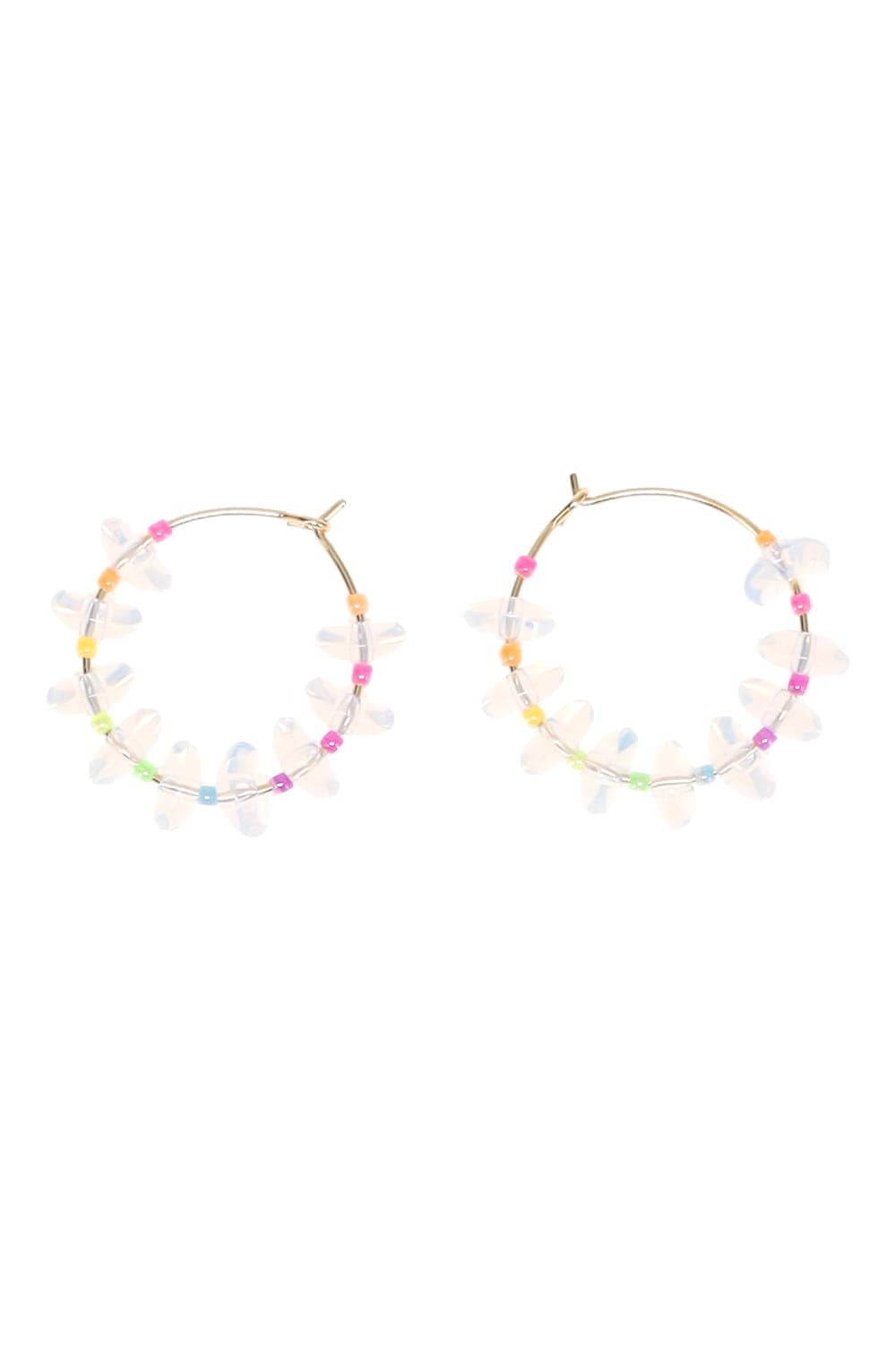 Anni Lu Ice Ice Opalite Beaded Hoop Earrings