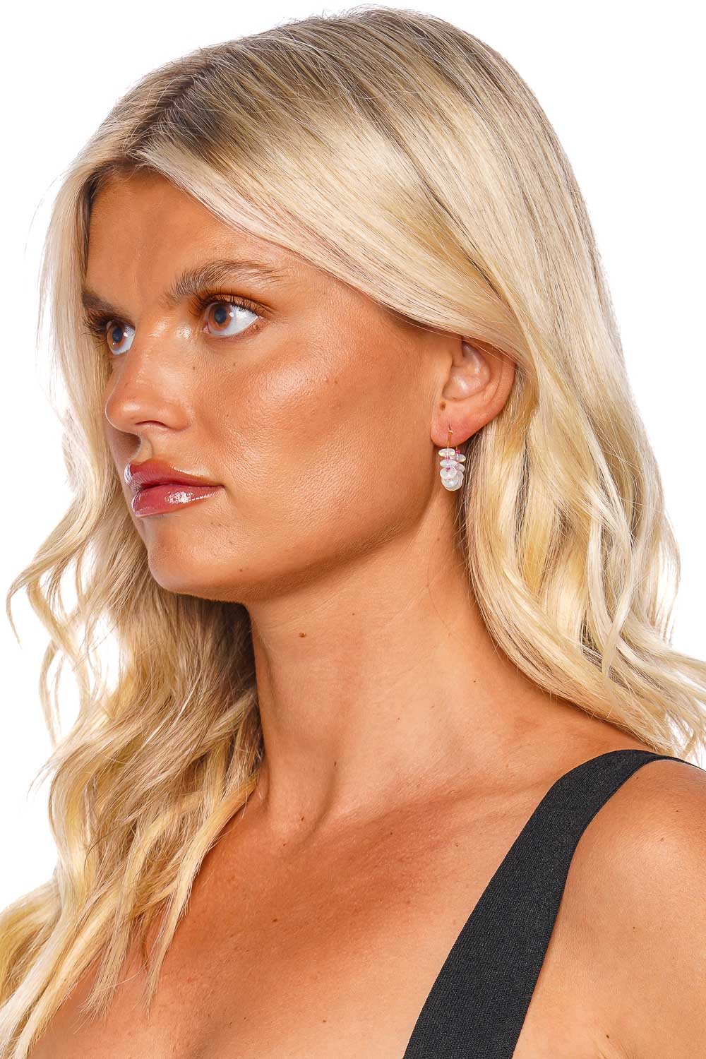 Anni Lu Ice Ice Opalite Beaded Hoop Earrings