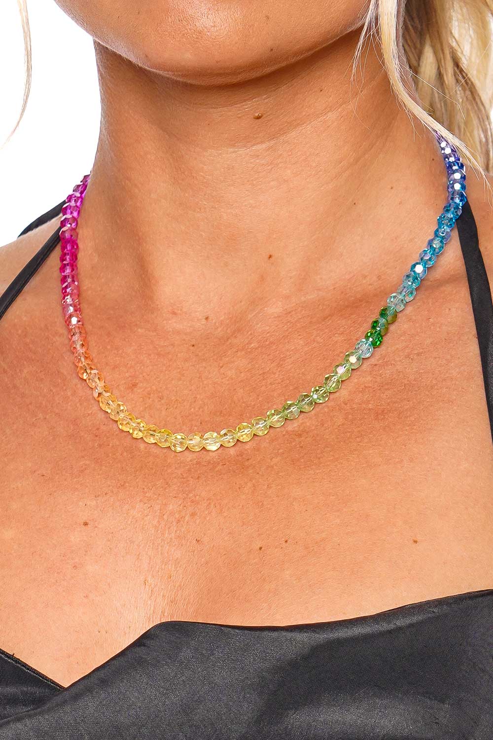 Anni Lu Seaside Shimmer Rainbow Beaded Necklace