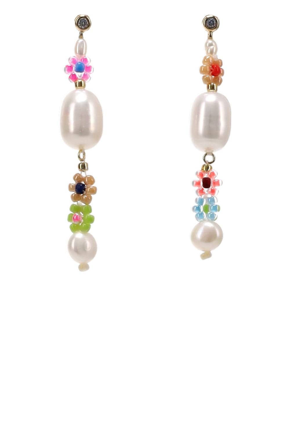 Anni Lu Mexi Flower Pearl Beaded Drop Earrings