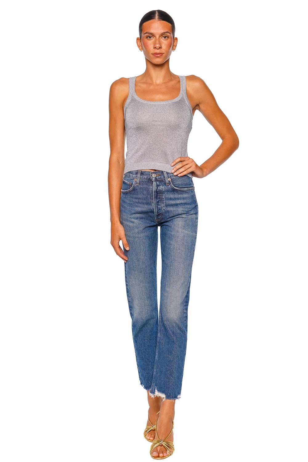 AGOLDE 90's Pinch Waist Swindle Straight Fray Jean