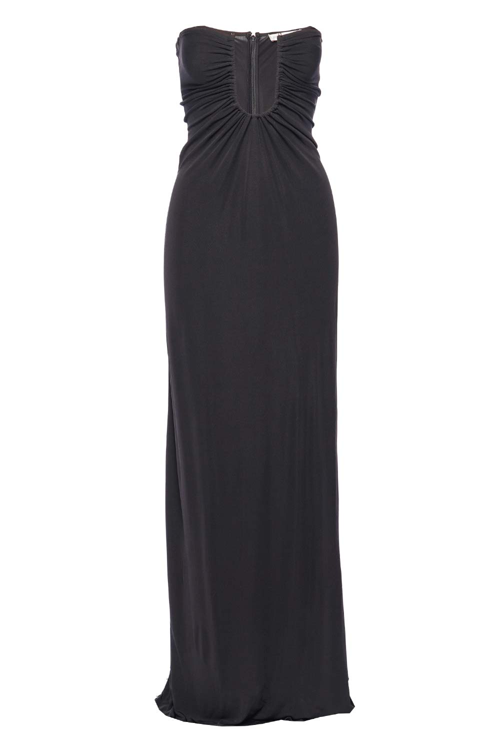 Christopher Esber Arced Palm Black Strapless Maxi Dress