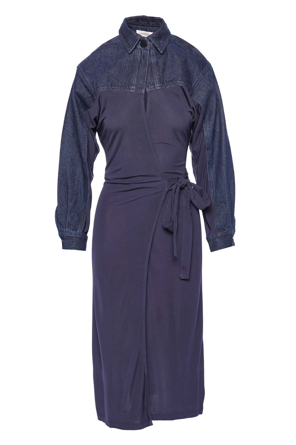 Sevilla Ink Denim Wrap Midi Dress