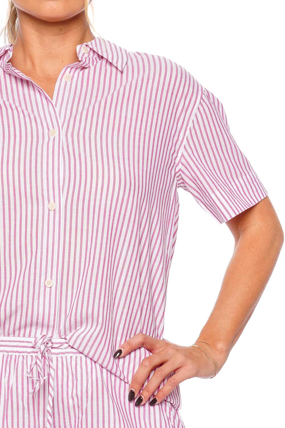 Eberjey THE SHORT PJ SET NAUTICO STRIPE PJ2026S ITALIAN ROSE