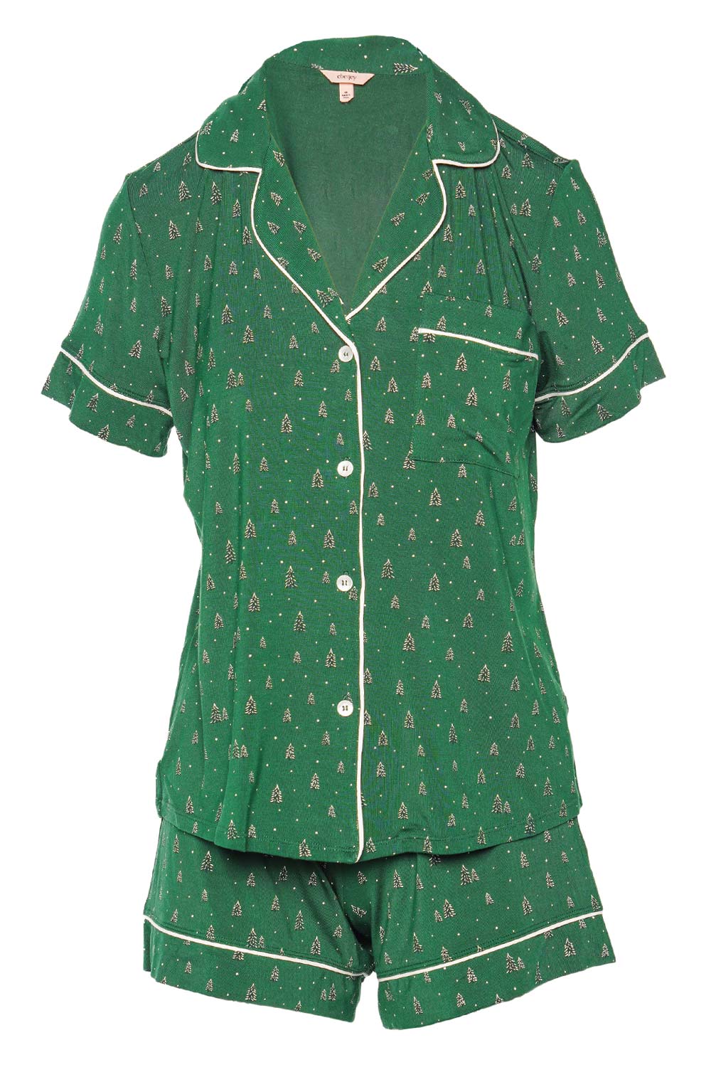 Eberjey Winterpine Forest Green Short PJ Set
