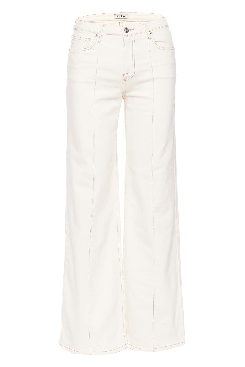 SIMKHAI Miles Ecru Wide Leg Denim Pants