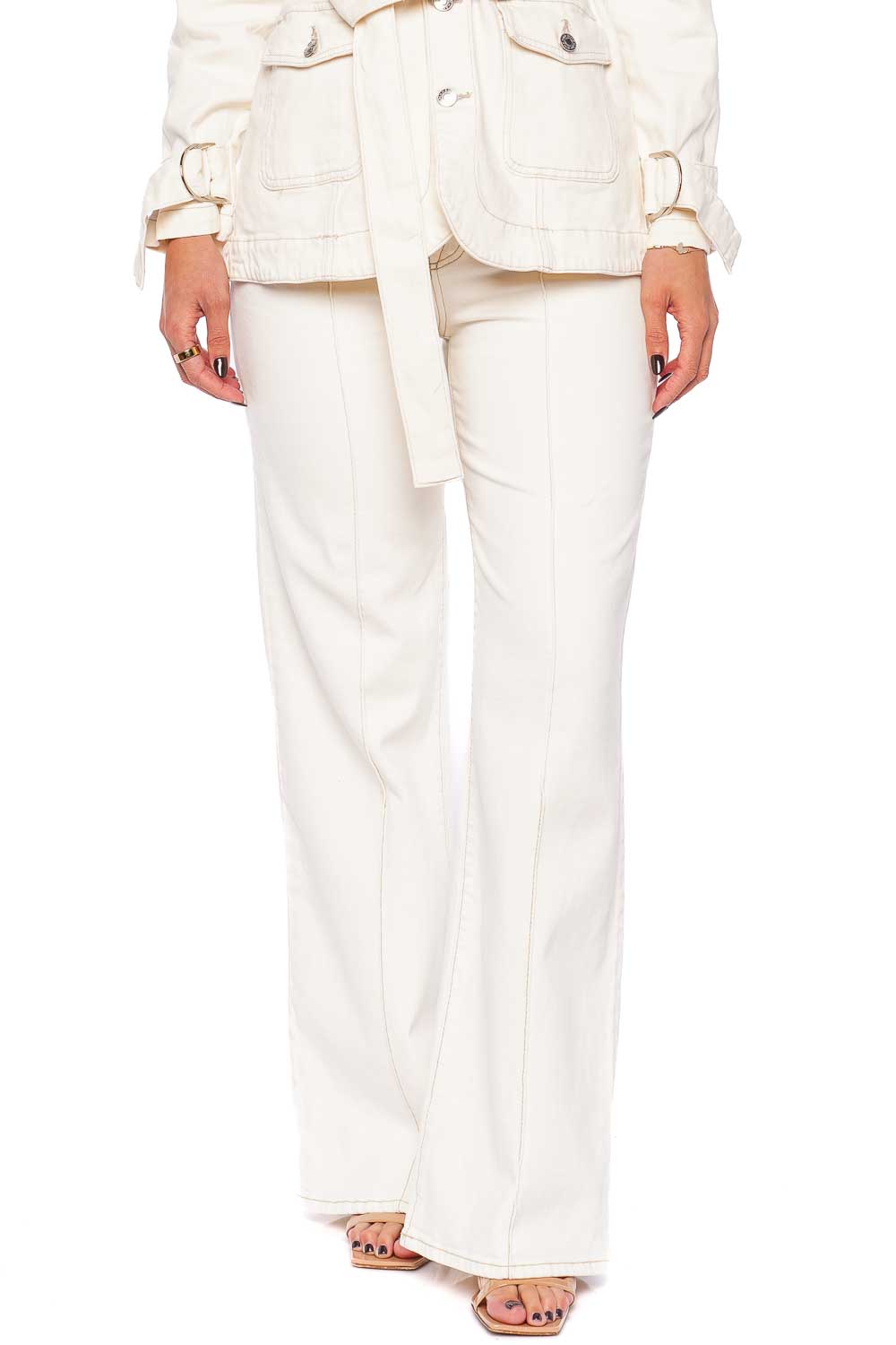 SIMKHAI MILES DENIM WIDE LEG PANT 124-4039-DN EC ECRU
