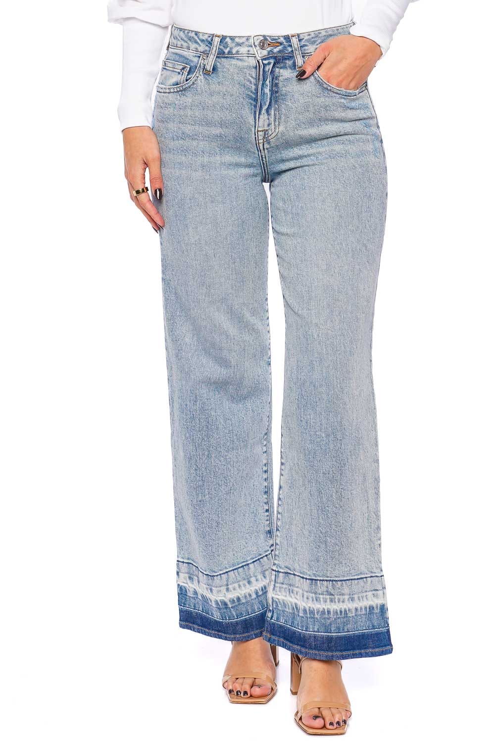 SIMKHAI JUDE MID RISE CROP WIDE LEG JEAN 124-4114-DN SM SANTA MONICA