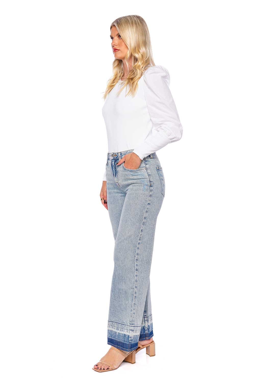 SIMKHAI JUDE MID RISE CROP WIDE LEG JEAN 124-4114-DN SM SANTA MONICA