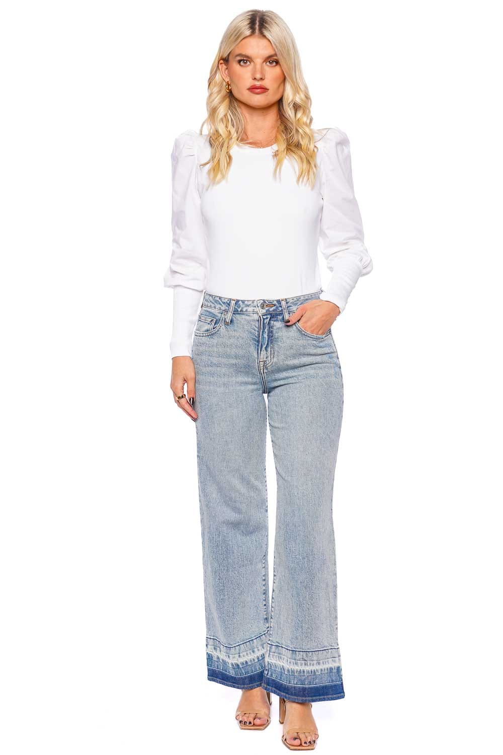 SIMKHAI JUDE MID RISE CROP WIDE LEG JEAN 124-4114-DN SM SANTA MONICA
