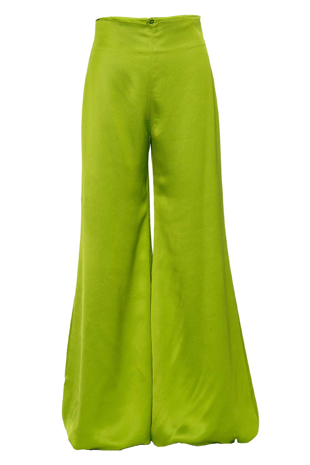 Silvia Tcherassi Grotte Lime Wide Leg Satin Pants