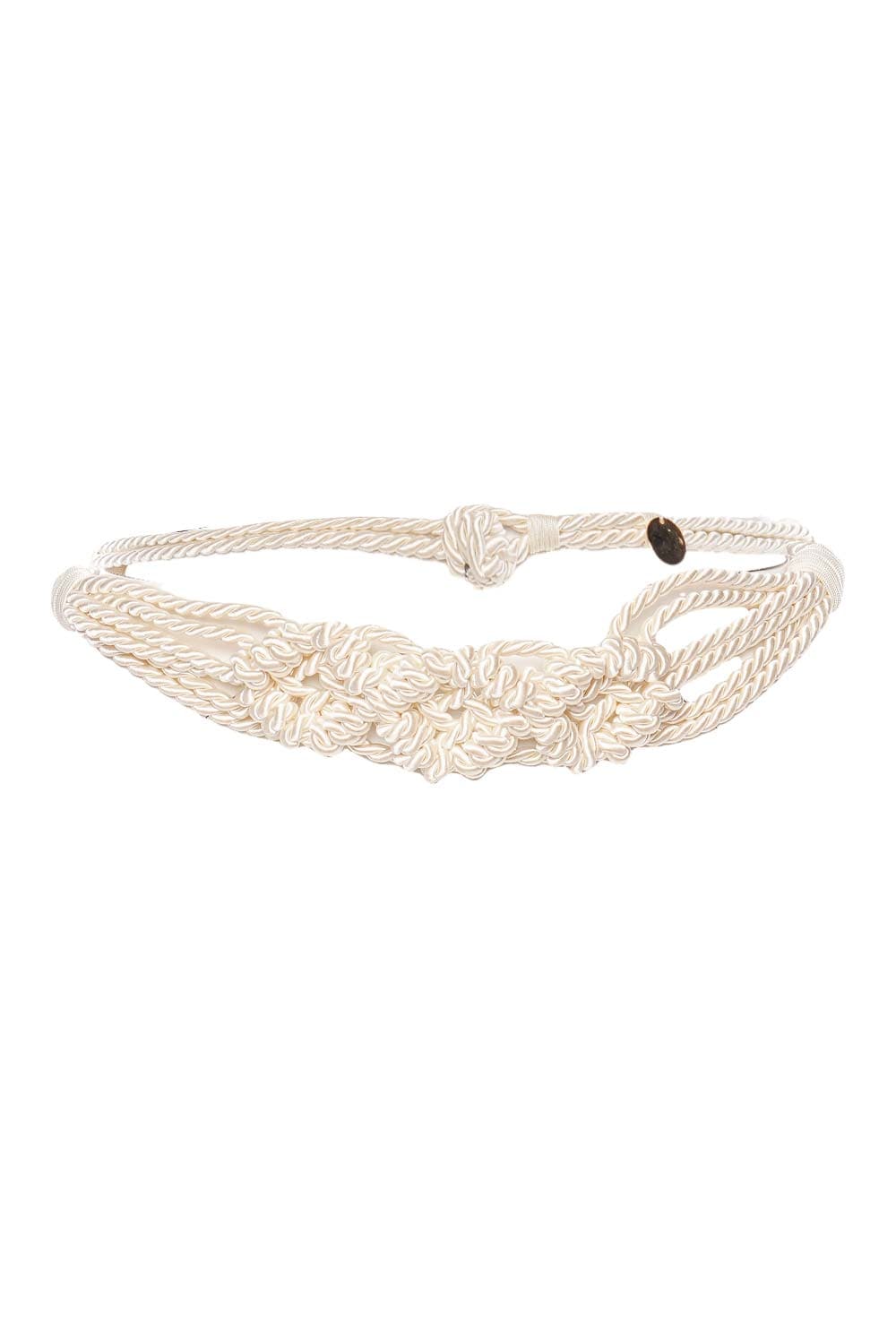 Silvia Tcherassi Bresia Beige Braided Rope Belt