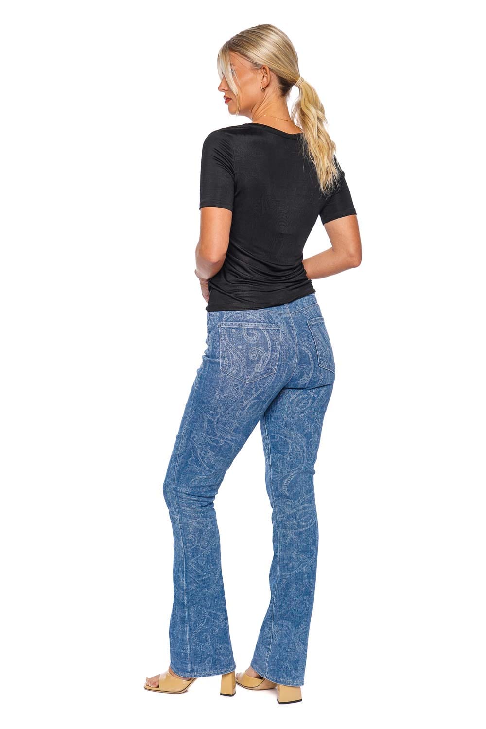 L'AGENCE Stassi Paisley Stretch Boot Jeans