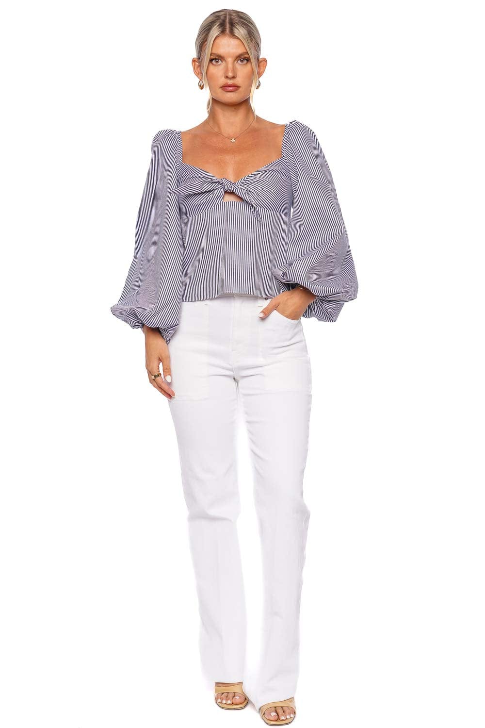 No Pise La Grama Grecia Stripe Long Sleeve Top