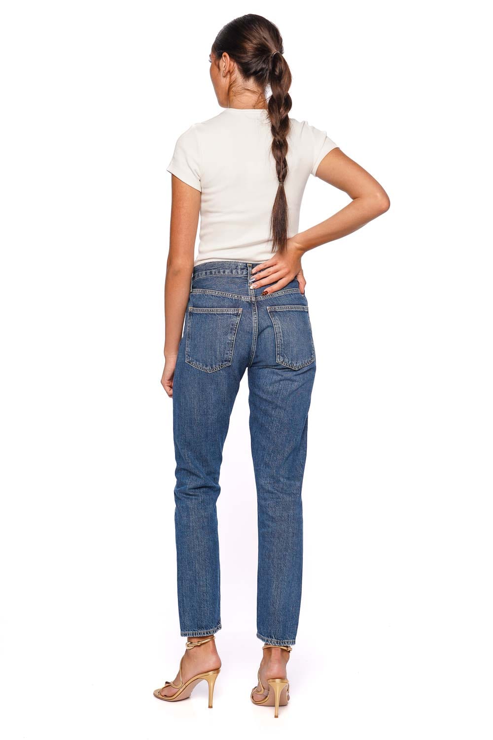 AGOLDE Austin Control Mid Rise Slim Fit Blue Jeans