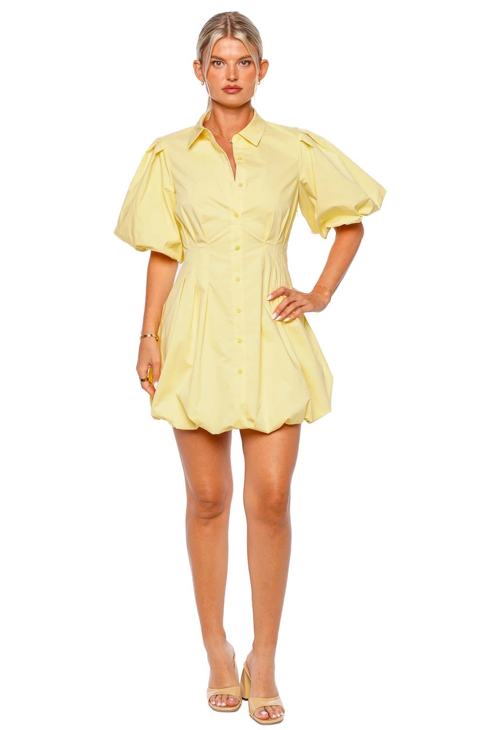 Cleo Balloon Pintuck Mini Dress