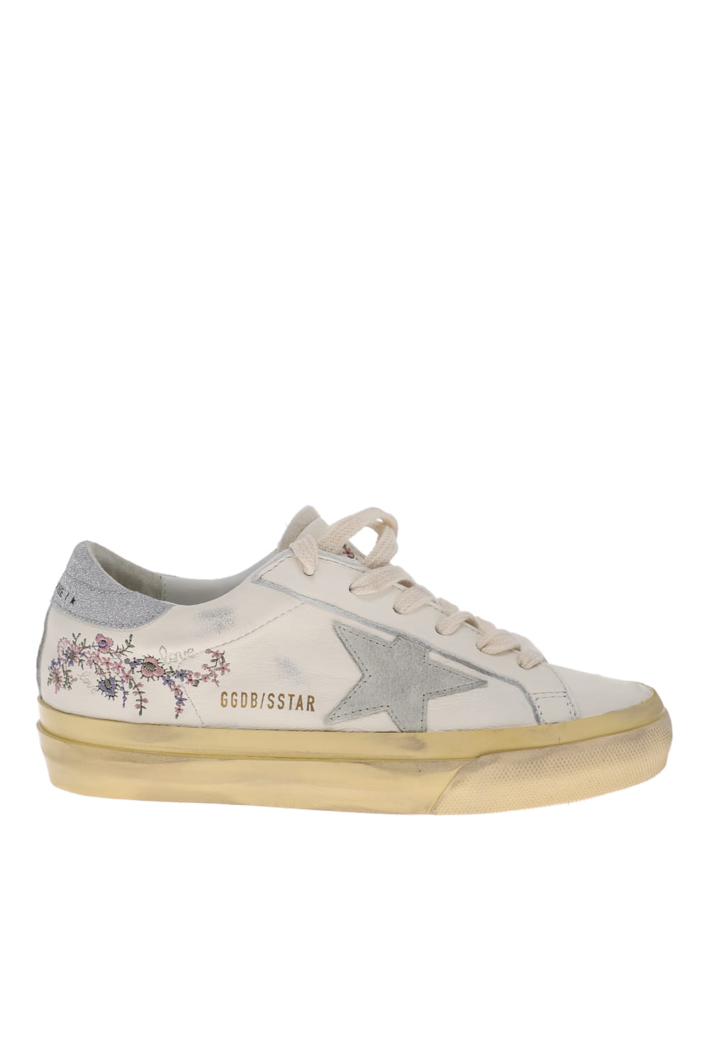 Super Star Floral Glitter Leather Sneakers