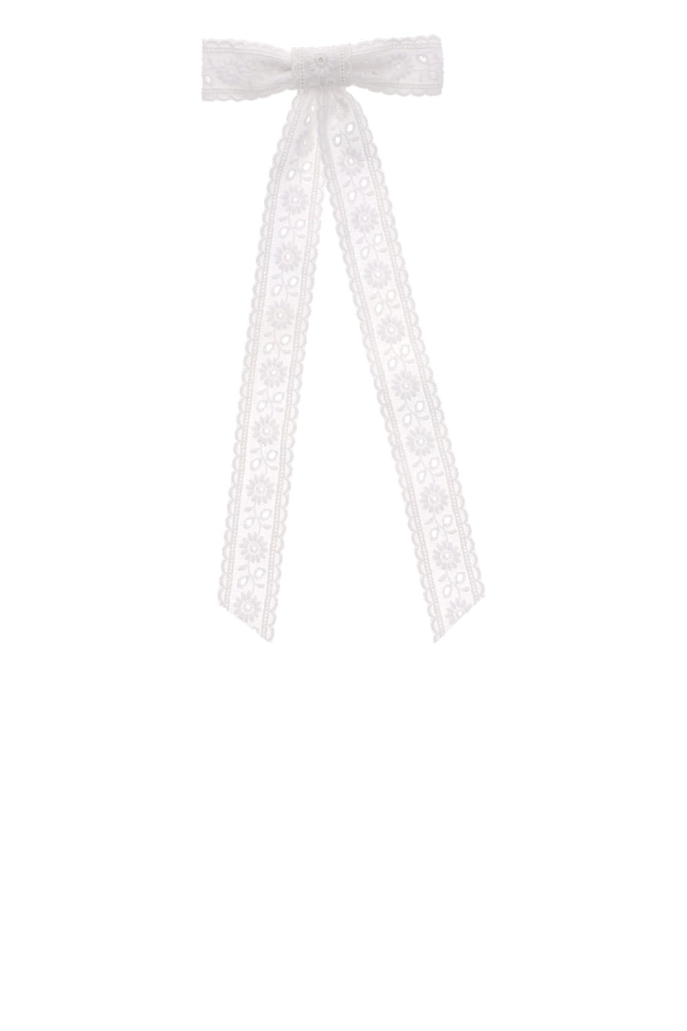 Jennifer Behr Dolly White Eyelet Lace Bow Barrette