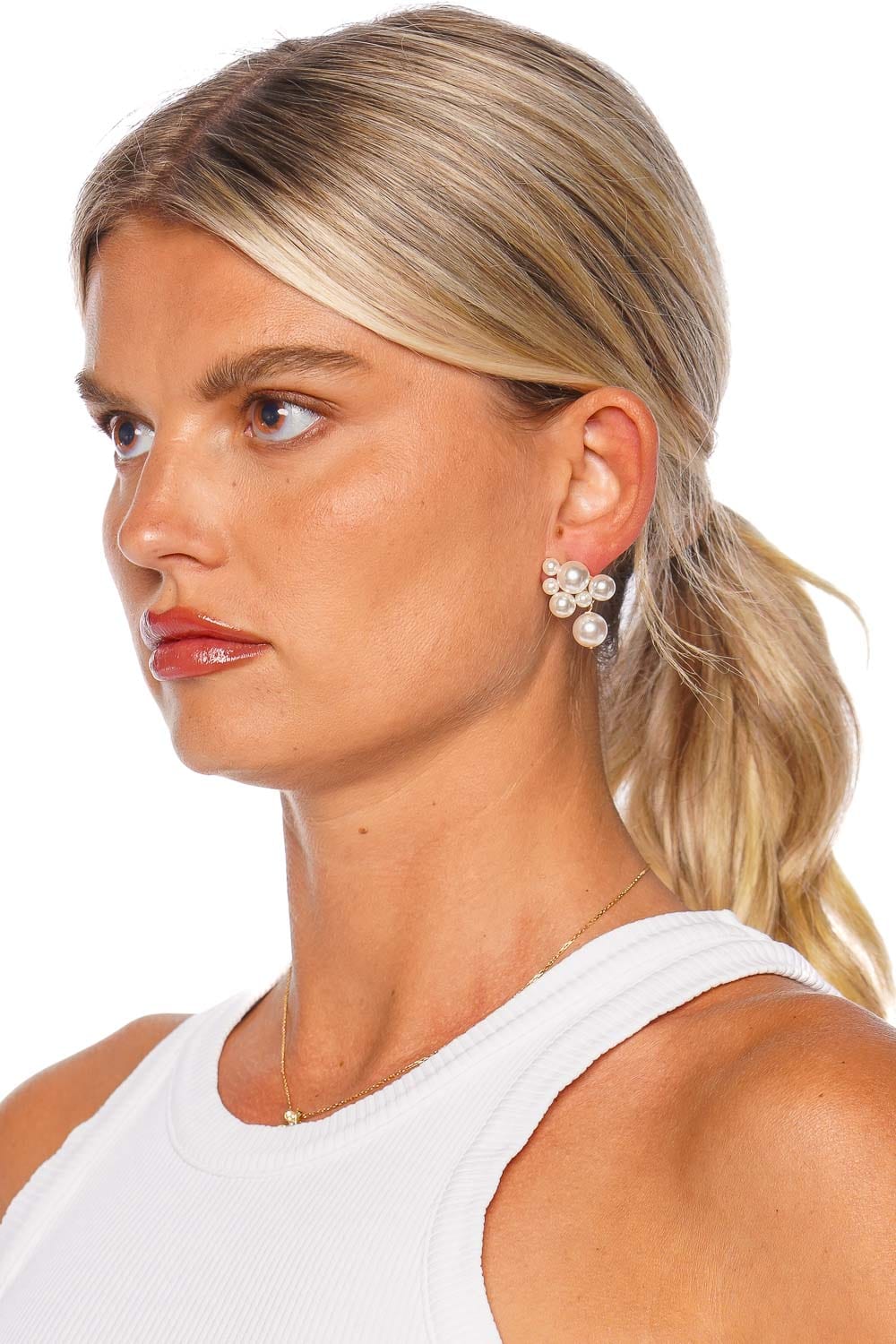 Jennifer Behr Perlita Pearl Cluster Drop Earrings