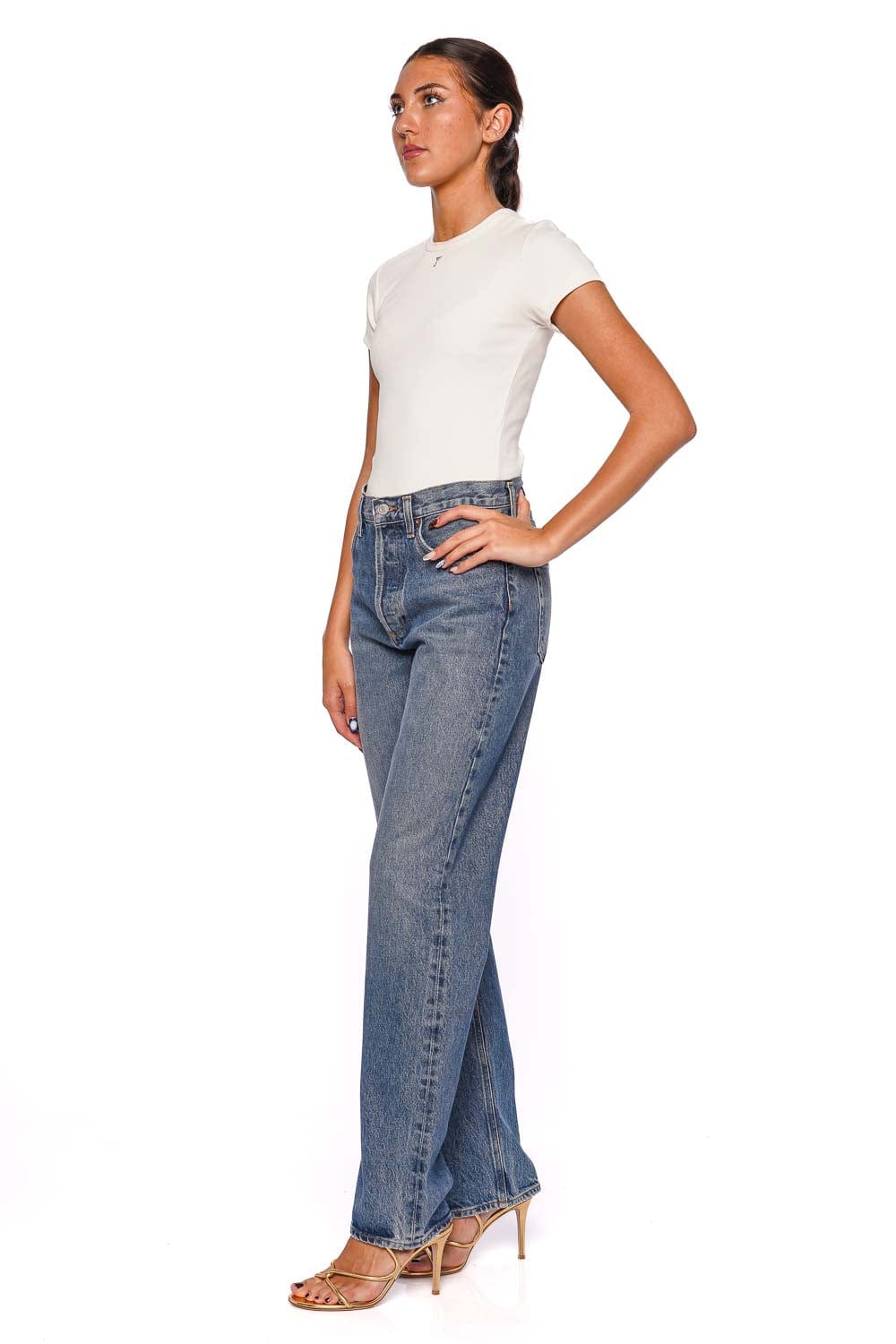AGOLDE Kelly Jean Essence High-Rise Straight Leg Jeans