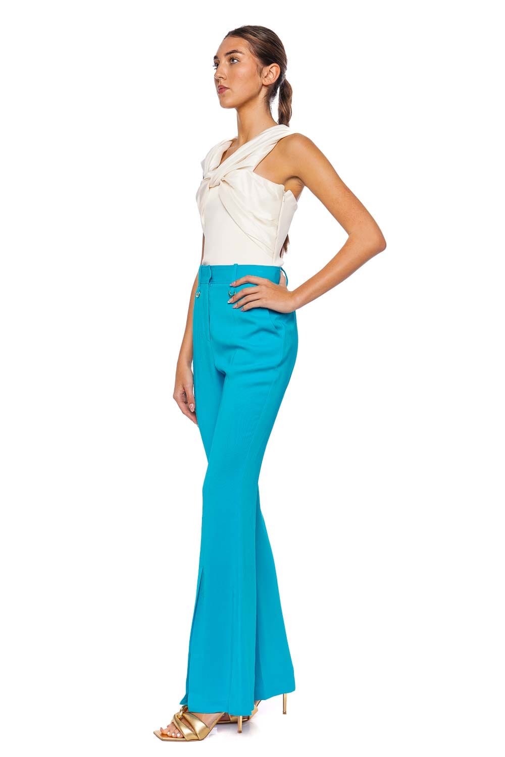 Acler Padsworth Aqua High Waisted Flare Pant