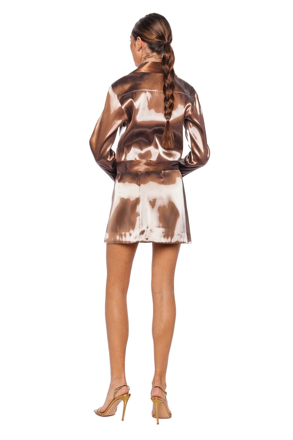 Francesca Miranda Cava Mocha Liquid Mini Skirt