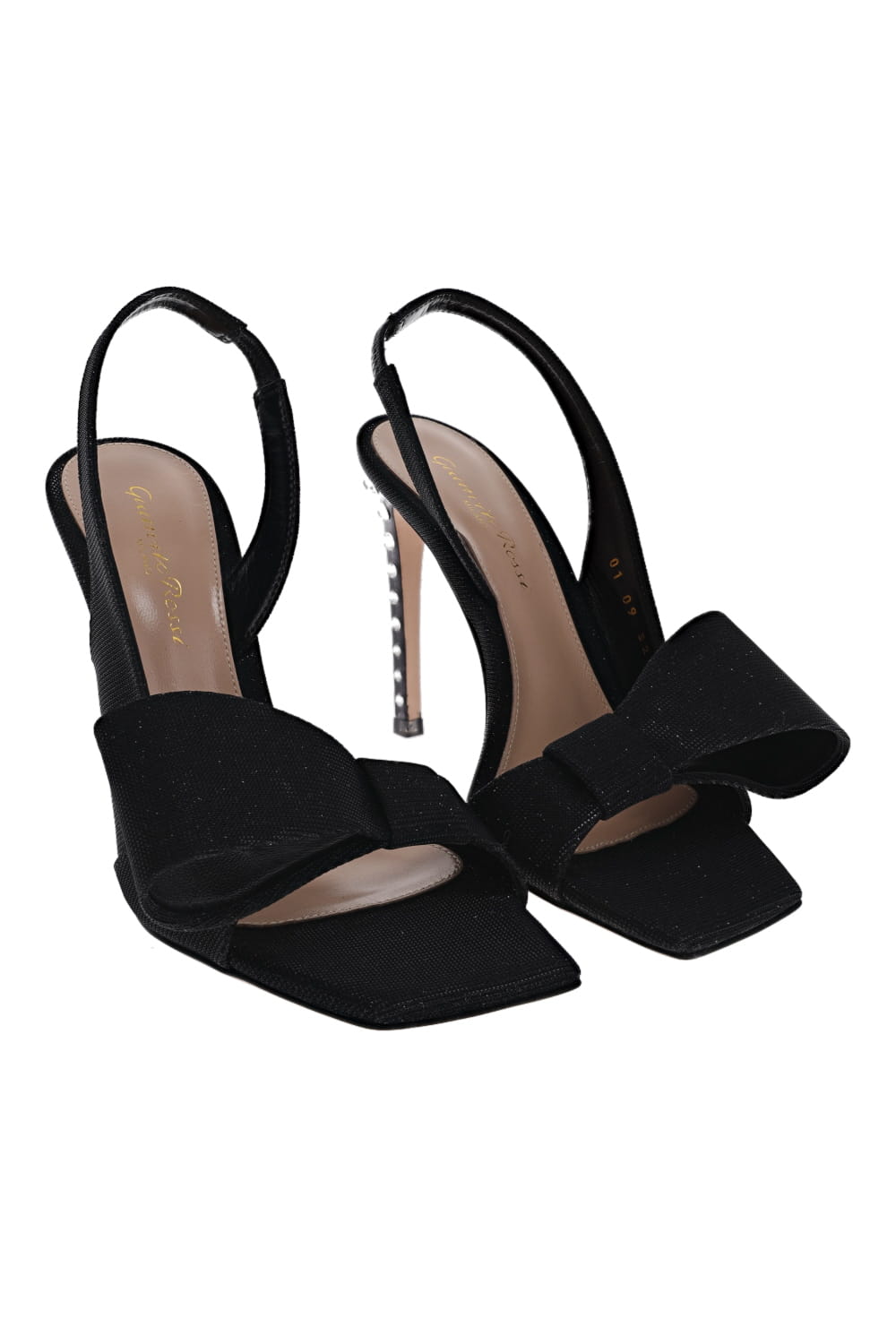 Gianvito Rossi Flash Black Bow Slingback Sandals
