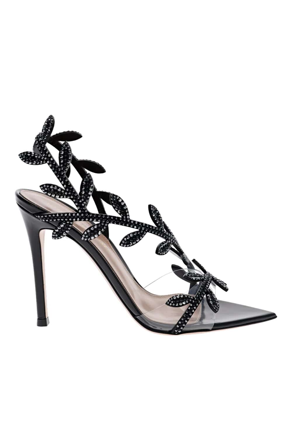 Gianvito Rossi G32448 GLASS+CAM+NUIT+VERNICE VINE HEEL G32448-15RIC-GCU TRASP+BLACK+BLACK