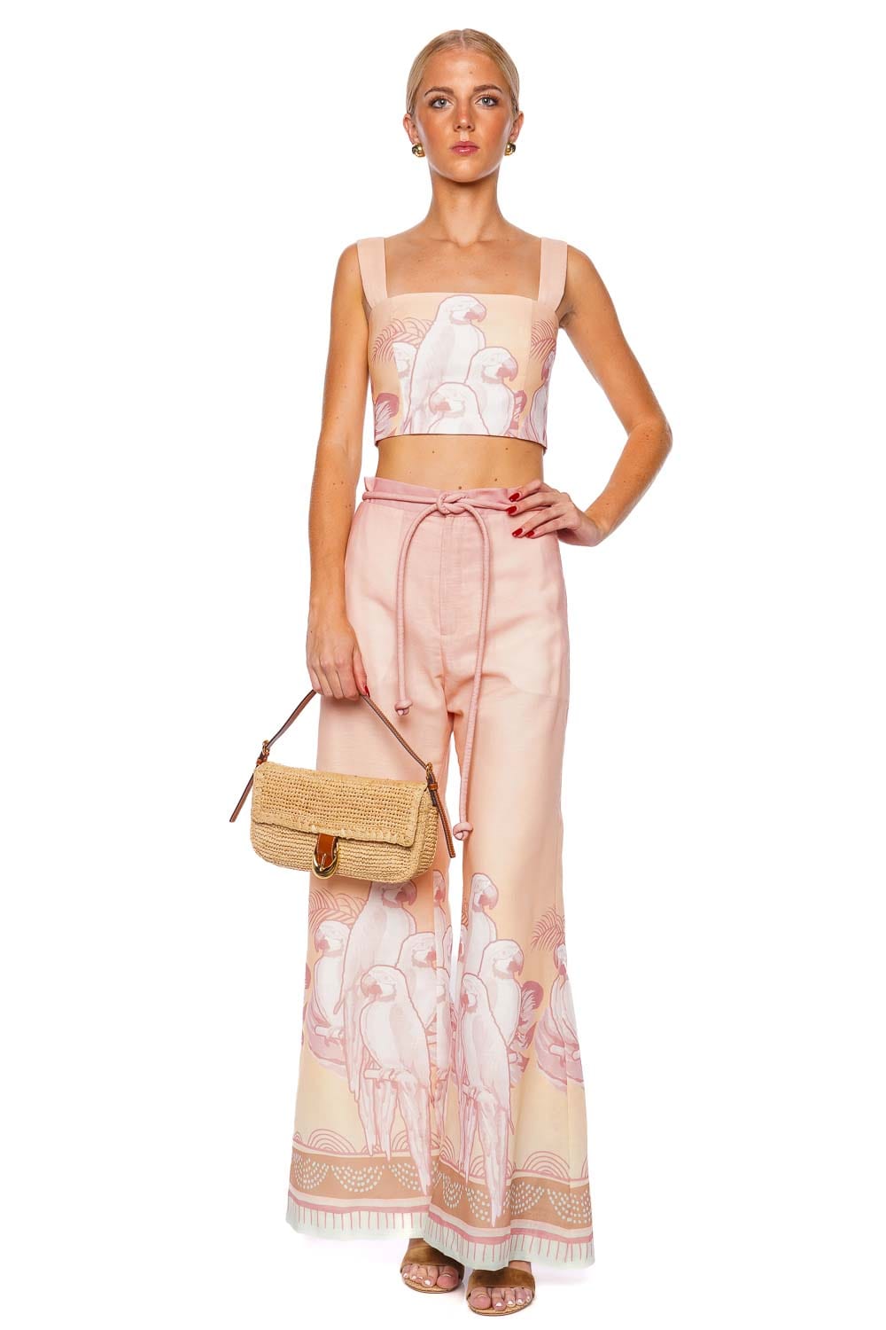 Sotavento Coral Macaw Crop Top